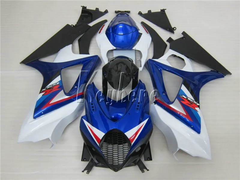 Suzuki GSXR1000 2008 2008 Blue 화이트 페어링 키트 GSXR1000 07 08 OY78