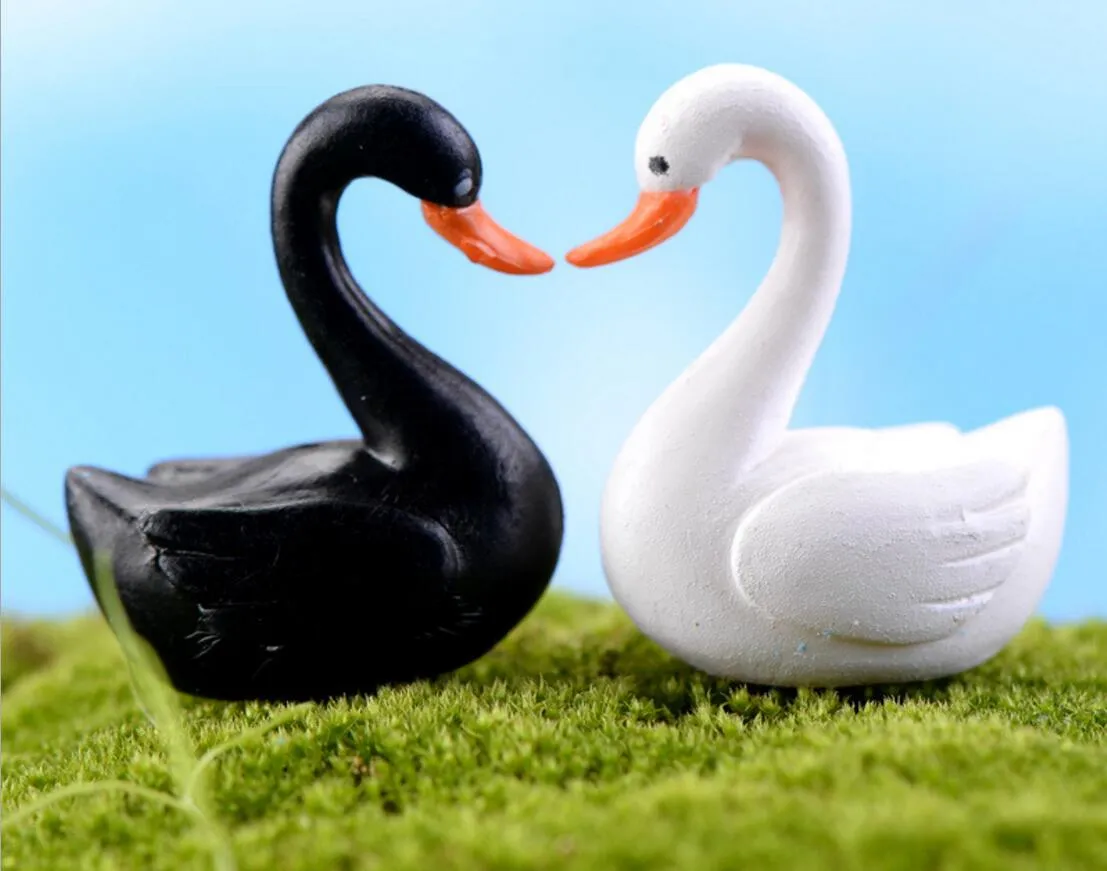 żywica Whiteblack Swan Miniatures Akcesoria krajobrazowe do dekoracji ogrodu domowego Scrapbooking rzemiosło DIY2828745