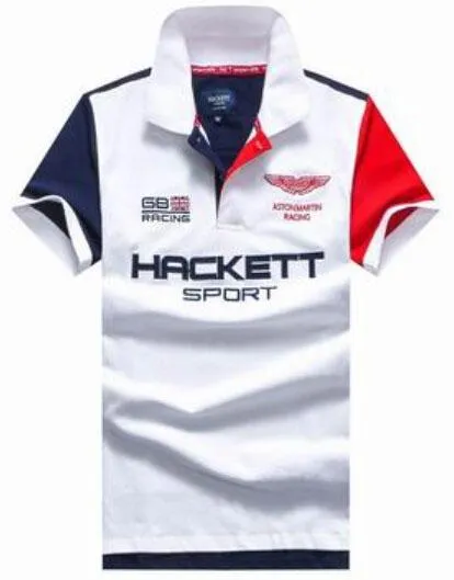 Yeni 2017 Yeni moda Hackett Spor giyim HKT yarış men polo gömlek Yaz tarzı Polo Gömlek kısa kollu Londra Brit polos