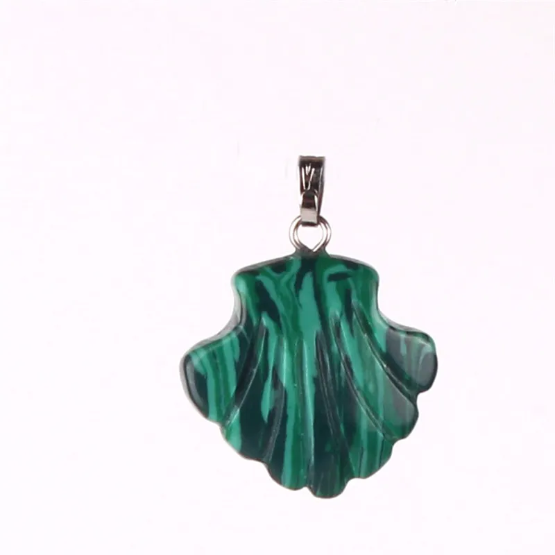 Varm grossist blandad slumpmässig naturlig agat jade jasper blå guld sand sten grön Aventurine conch havsskal form hänge pärla 10st till salu