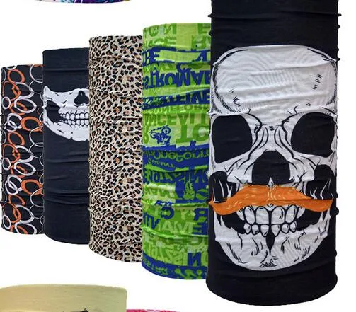 Christmas unisex Halloween Cosplay Bicycle Ski Skull Half Face Mask Ghost Scarf Bandana Neck Warmer Party headband Magic Turban balaclava