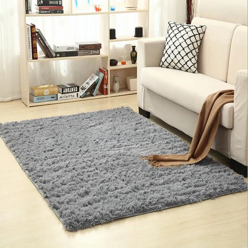 Non-slip Carpet Fluffy Rugs Anti-Skid Shaggy Area Rug Dining Room Home Bedroom Carpet Living Room Carpets Floor Yoga Mat Free Shipping