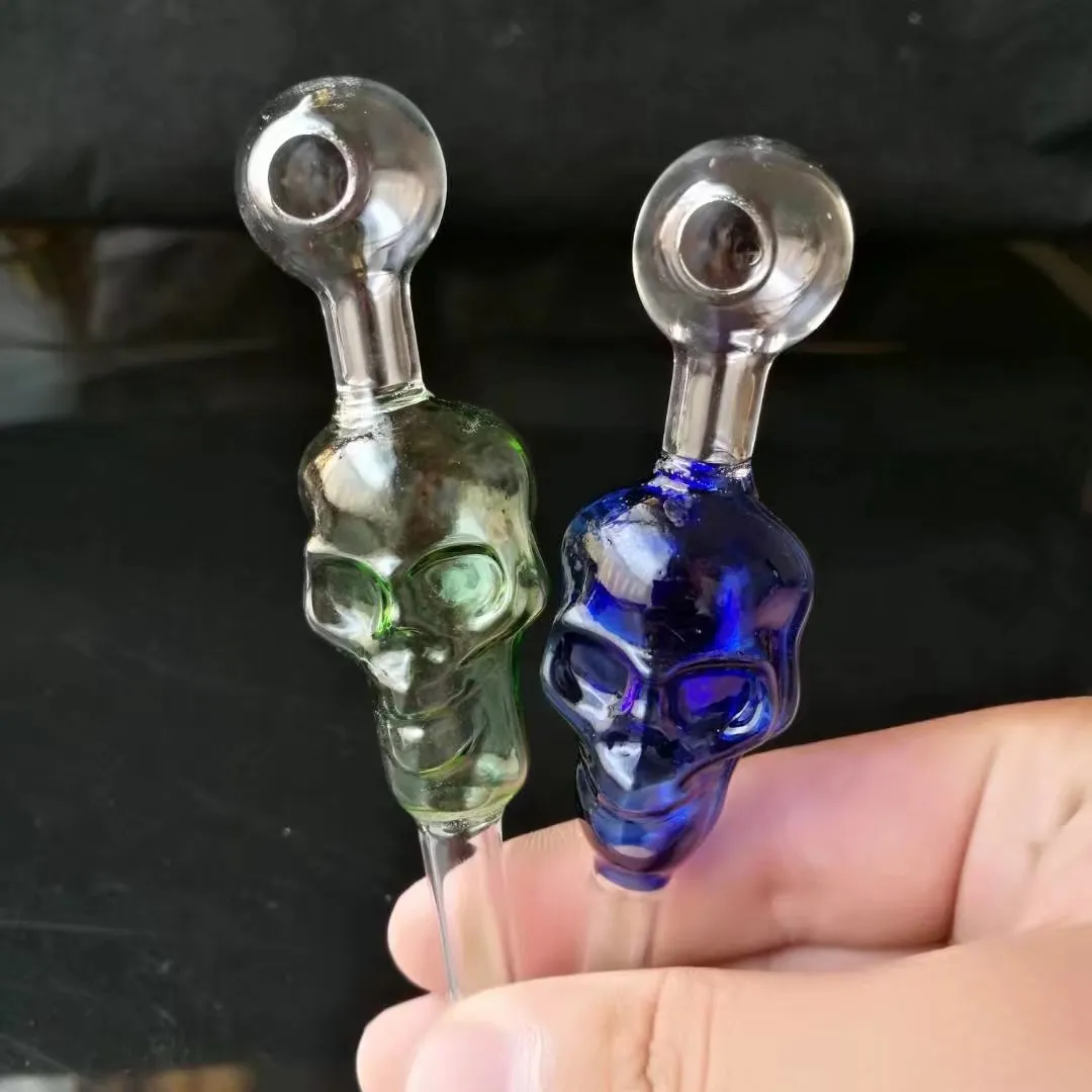 2016 spécial crâne verre Bongs brûleur à mazout concentré tuyaux à main Portable vapeur plate-forme Bongs accessoires SW05