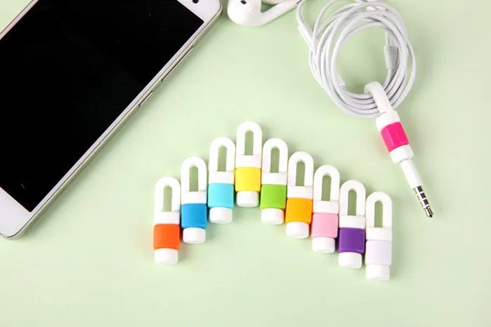 500pcs Cord iPhone Para Linha de fone de ouvido USB Linha cabo de dados Protector Capa Saver Liberator Ligações Android auscultadores