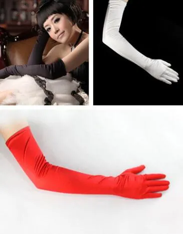 Wedding Gloves Long 54 cm Ladies Stretchy Satin Mittens Gloves Wedding Party Bridal Opera Gloves Different Colors Accessories DHL