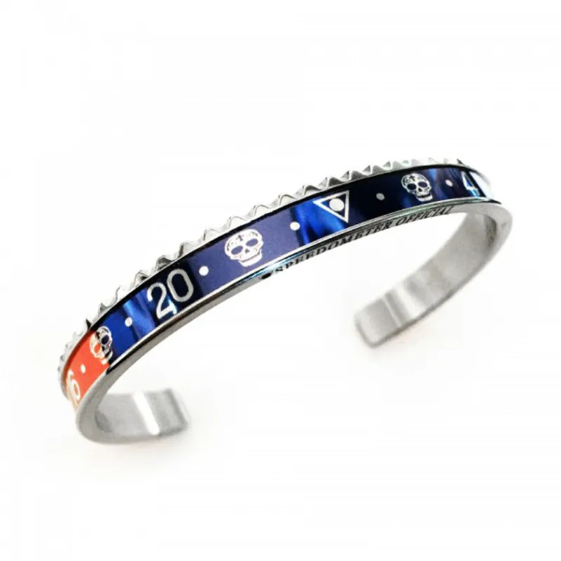 Sport Running Beach Bangle Skull Rostfritt stål Bangles Motorcykelbil Stil Manschettarmband för kvinnor Män gåva SP048510812