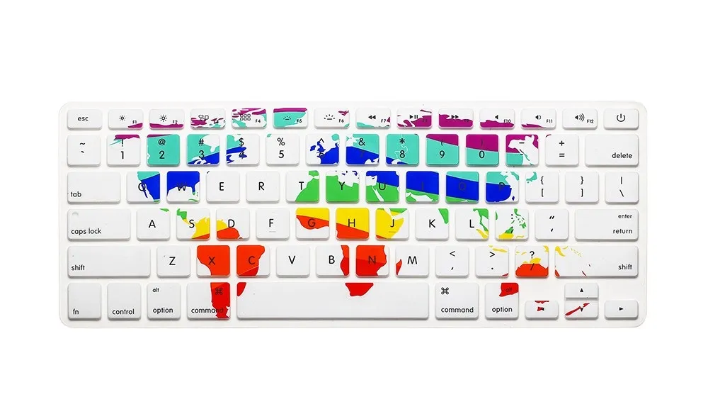 Silikon Blumen Aufkleber Regenbogen Tastatur Abdeckung Tastatur Haut Schutz für Apple Mac MacBook Pro 13 15 17 Air 13 Retina 13 US OEM