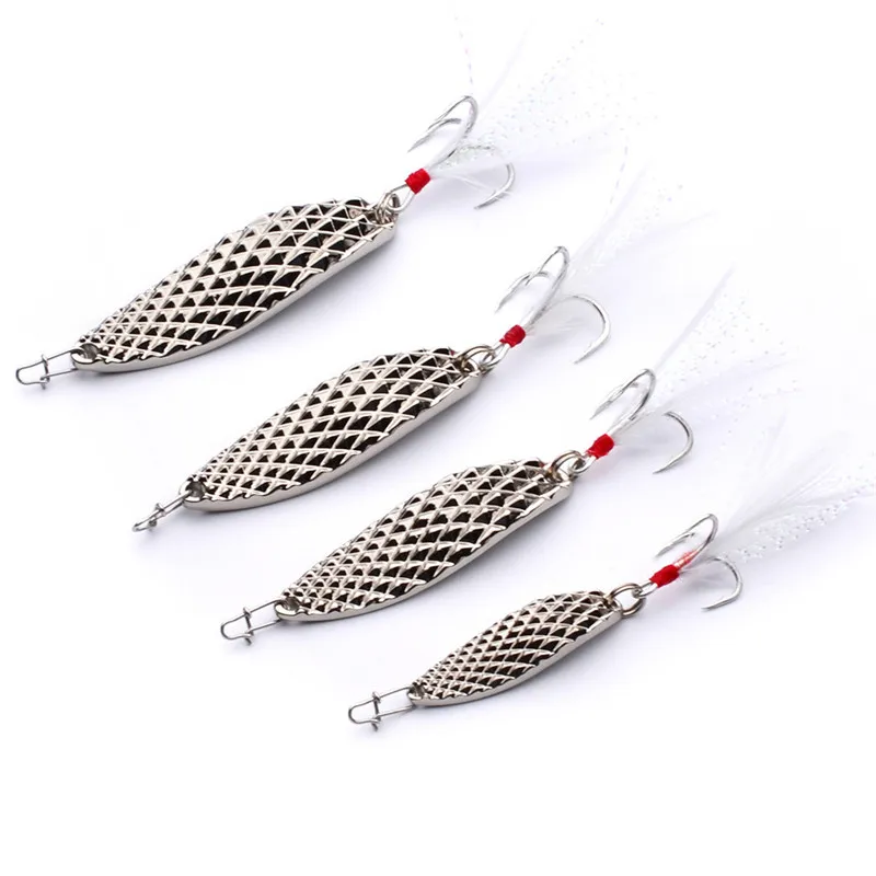 Hot Athificial Metal Spoon Fiske Baits 5g 10g 15g 20g Silver / Guld Spinnerbaits Vib Blades Lure Spinner Bait