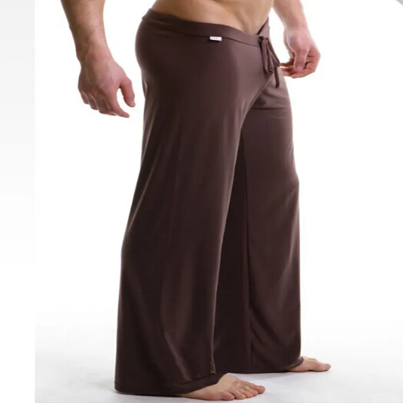 1 stks heren slaap bodems vrijetijd sexy nachtkleding voor mannen manzicht yoga lange broek slipje ondergoed broek gratis verzending