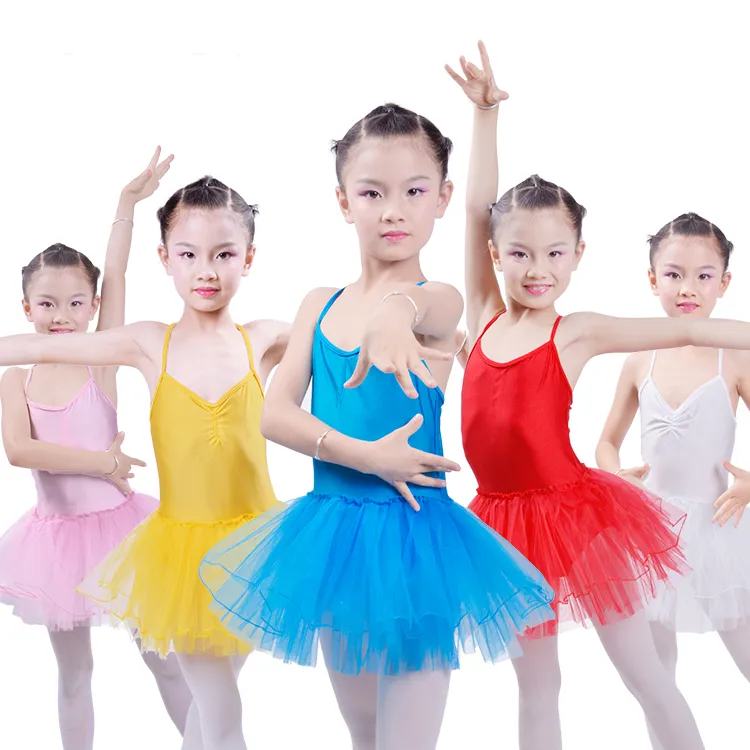5 adet çocuk Dans Elbiseler Bale Bale Elbise Etek Kızlar Yaz Dans Elbise