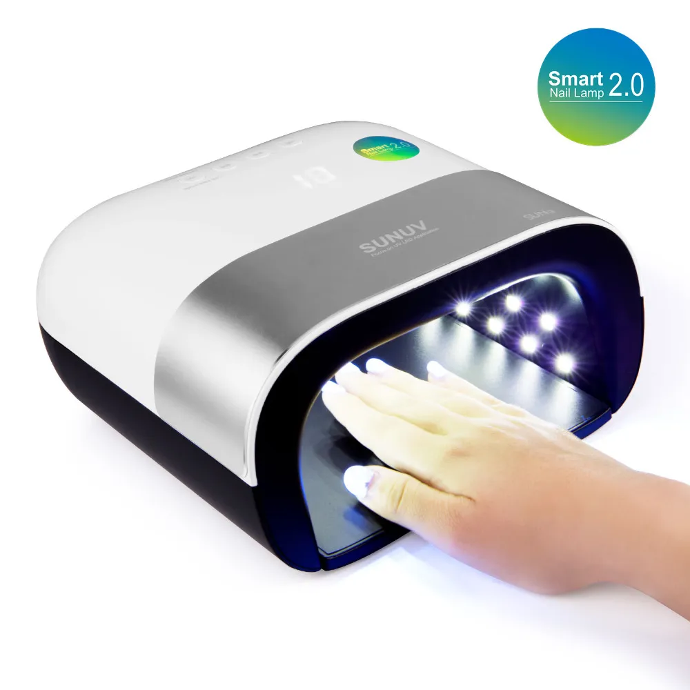 SUN3 Smart 2.0 Сушилка для ногтей 48W Ультрафиолетовая светодиодная лампа с умным таймером Память с невидимым цифровым таймером Дисплей для сушки ногтей