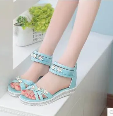 Zapatos Mujer Sandalias Zapatos Mujer Gilrs dulce zapato plano para Mujer cuero verano Bohemia playa Casual ocio sandalia