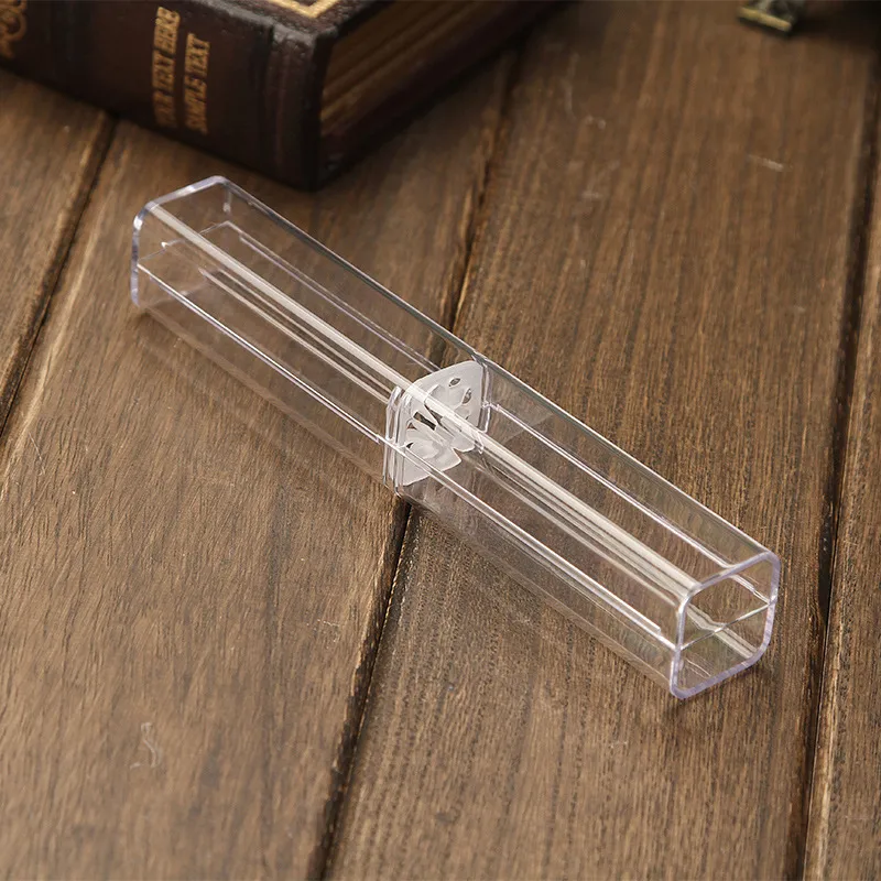 صندوق التجزئة مربع القلم البلاستيك حالة شفافة هدية مربع حبر جاف القلم حامل بالجملة