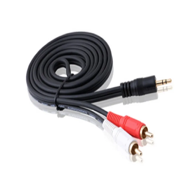 5Ft 1.5m Stereo Audio 3.5mm Male Jack to AV 2RCA Audio Cable 3.5mm to 2 RCA Free Shipping