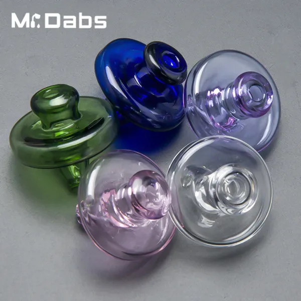 Accessoires de fumer en verre coloré Bubble Carb Cap avec un trou sur le dessus 34mm Dia Dôme rond pour banger thermique à quartz