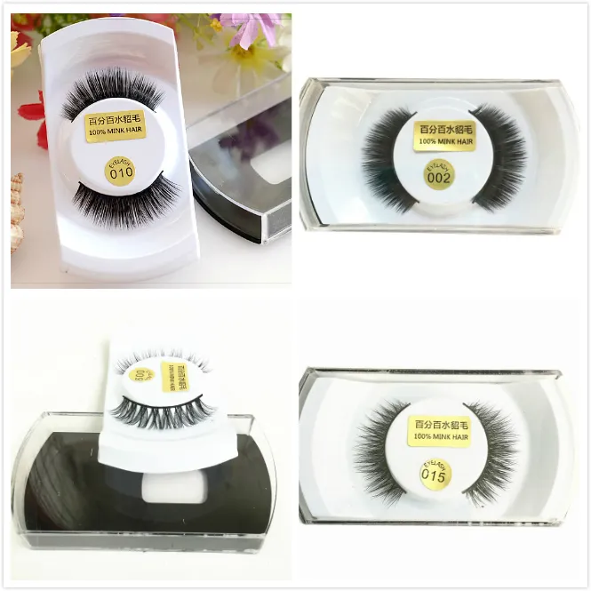 15 stijlen Goede Kwaliteit DHL Mink False Wimpers Make 100% Real Mink Natural Dikke Valse Fake Wimpers Eye Washes Free Shipping