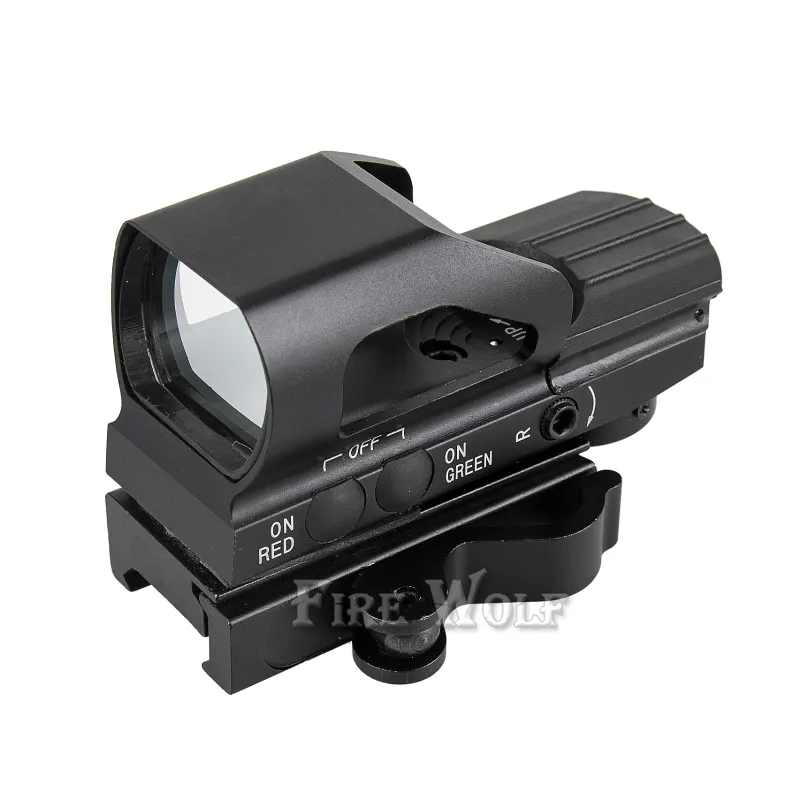 Fire Wolf QD Quick Green Red Dot Sight Tactical Metal Holographic 4 Reticle Hunting Sight For 20mm Rail Picatinny Rail Scope