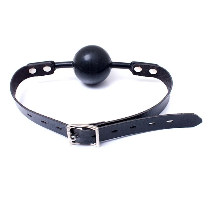 Svart 48mm Silicone Ball Gag för par Vuxen Bondage Sexleksaker BDSM Bondage Sex Produkter för Slave Game Erotiska leksaker Sexiga leksaker