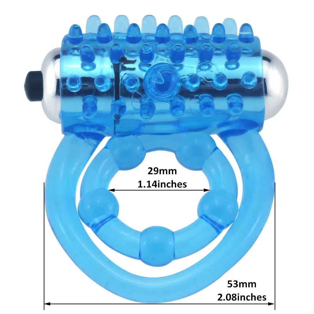 Nieuwigheid speelgoed mannelijke langer duurzame seks kristal vibrator cock ring penis ring vibrerende sexy speelgoed, seksspeeltjes voor mannen / paar 17417