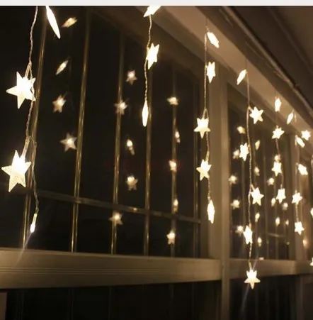 3.5m 100 Gwiazdy Multicolor LED String Strip Festival Wakacje Light Boże Narodzenie ślub Decoracao Kurtyna Lampa EU / US / UK / AU Wtyczka