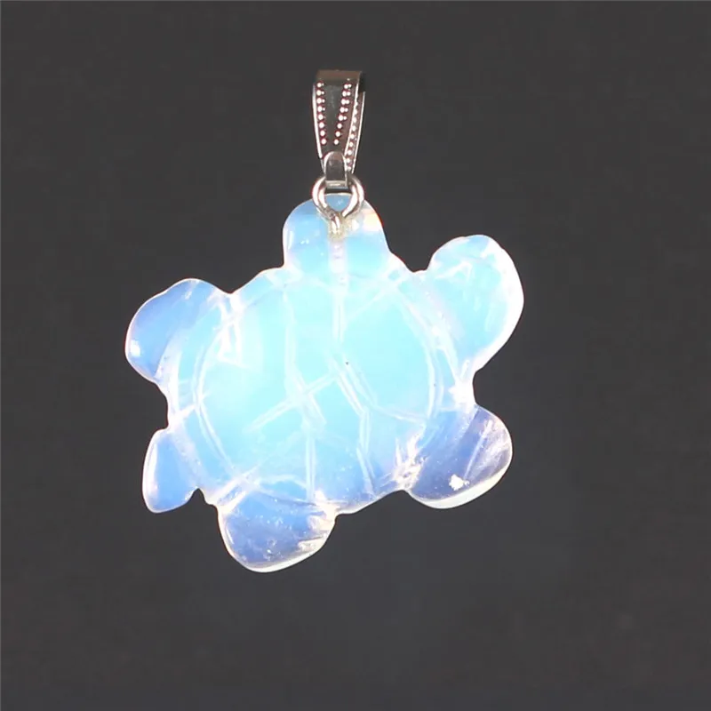 Nieuwe Natural Quartz Crystal Pocket Stone Leuke Zeeschildpad Tortoise Figurines Chakra Healing Gesneden edelsteen Ambachten Hanger Lucky Gift 41 * 32mm