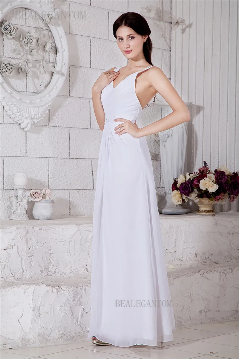 2017 Новый Элегантный Real Photo V-образным вырезом шифон свадебные платья A-Line плюс размер свадебные платья BM36