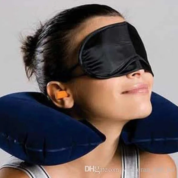travel bags flocking air pillow goggles earplugs Home & Garden eye mask eyecup comfort neck pillow eyeshade