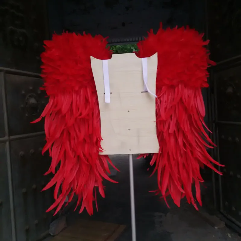 Stor lyx Vackra Red Feather Angel Wings Cos Game Supply Party Stage Show Shooting Props Wedding Decorations EMS 5552328