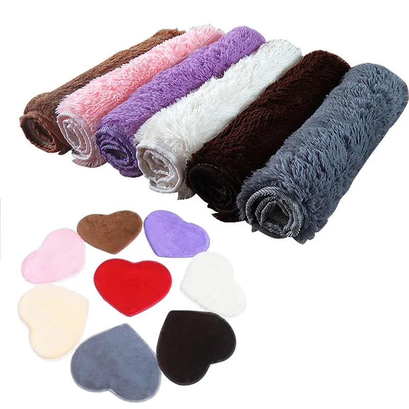 Wholesale-30X40CM Absorbent Memory Foam Bath Bathroom Floor Shower Heart Shape Door Mat Rug