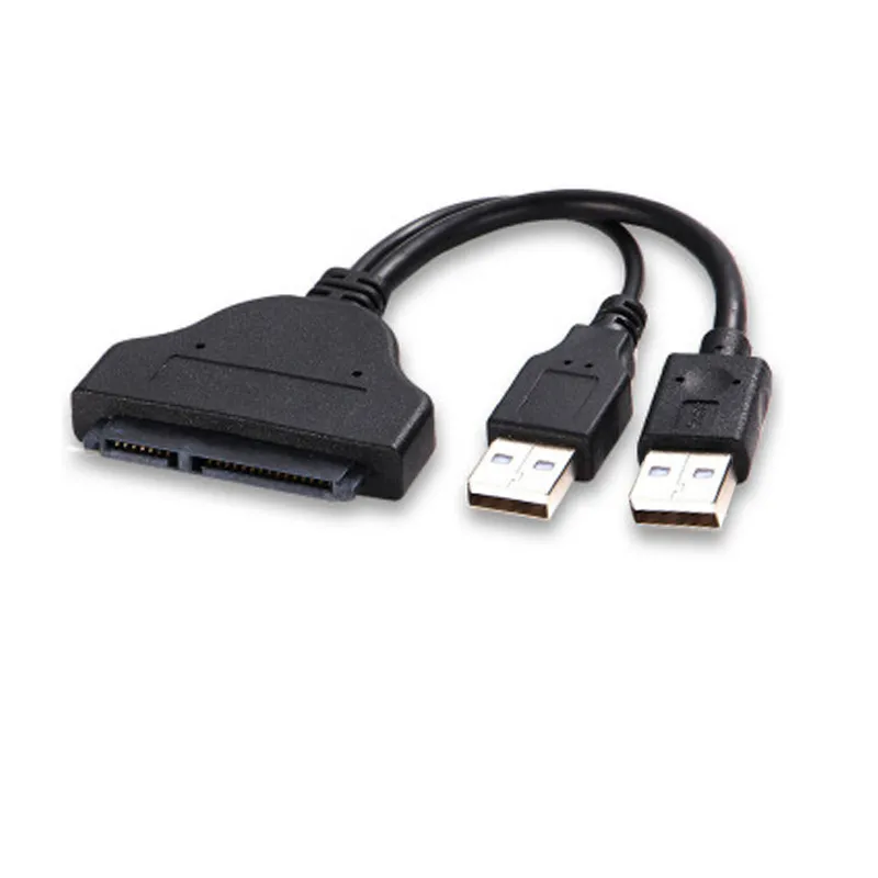 USB to SATA 케이블 데이터 전송 USB 2.0 - SATA 7 + 15P 케이블 지원 2.5 인치, SATA SSD 하드 디스크