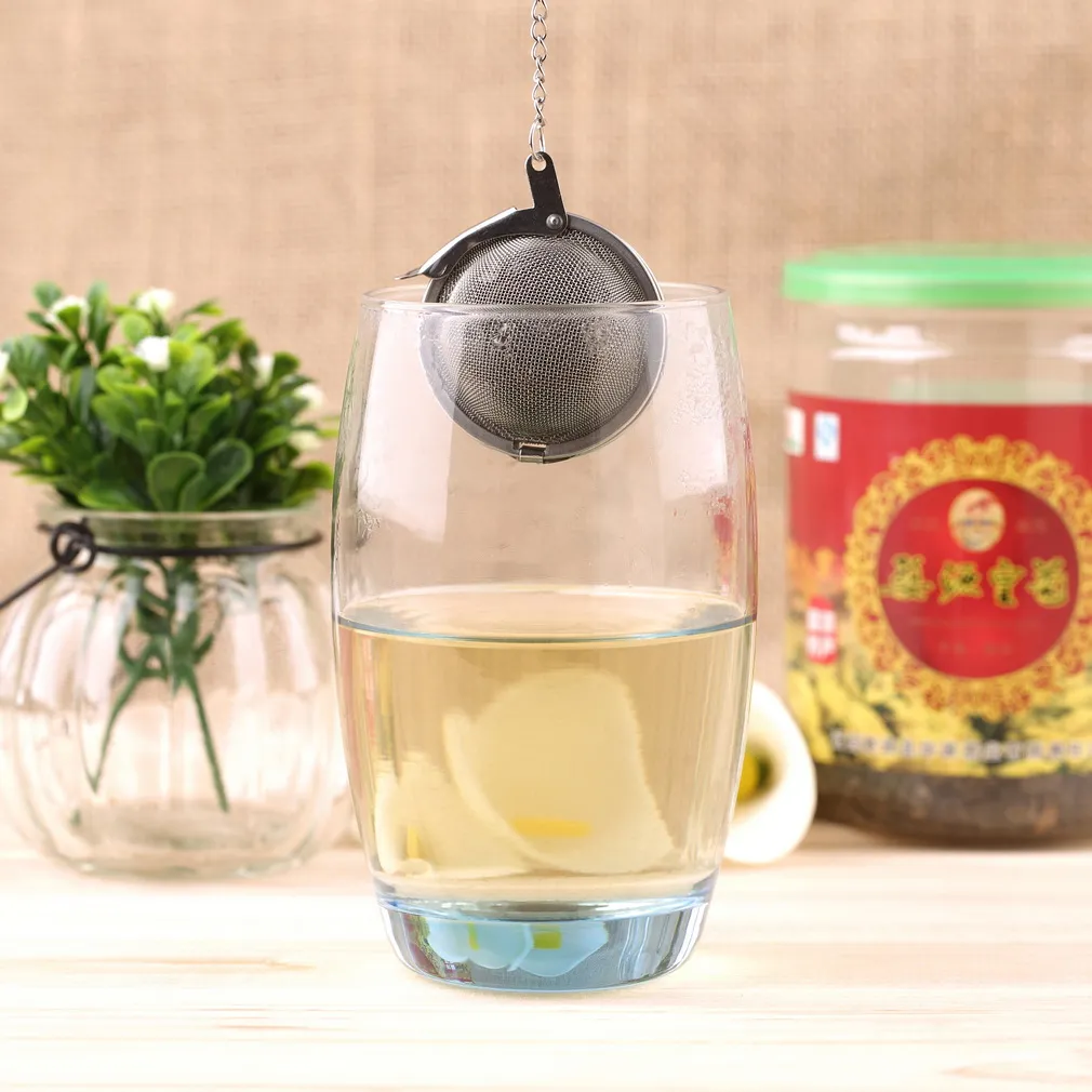 Stainless Steel Sphere Locking Spice Tea Ball Strainer Mesh Infuser tea strainer Filter infusor Mesh Herbal Ball cooking tools