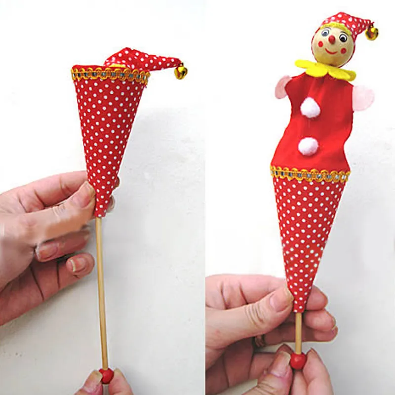 bébé drôle marionnettes/vente de vacances belle clown à main bâton marionnettes poupées pour enfants et enfants cadeau 2550338