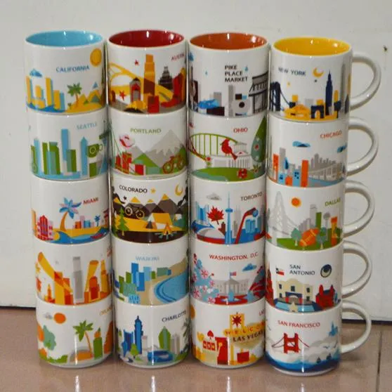 14oz capaciteit keramische Starbucks City Mok American Cities Coffee Mug Cup met originele doos New York City2165