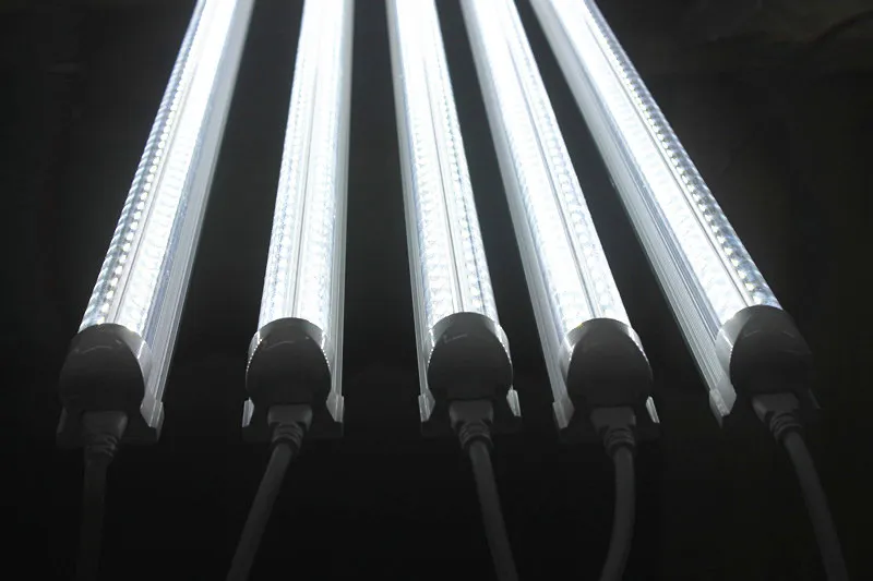 Ultra Parlak V Şeklinde 4ft 5 ft 6 ft 8ft Cooler Kapı Led Tüp T8 Entegre Led Tüpler Çift Taraflı SMD2835 Led Floresan Işıklar AC 85-265V