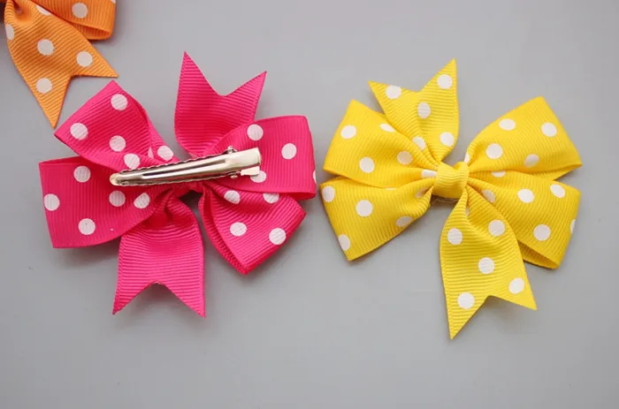 50st Polka Dot Ribbon Hair Bows With Clip Boutique Hairbows Baby Girls Hair Accessories273M1683846