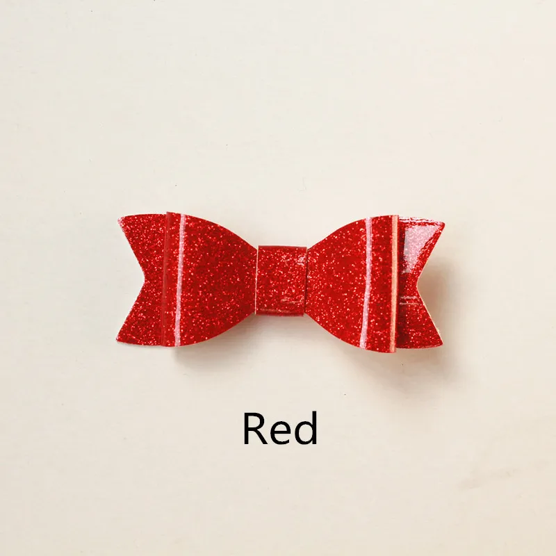 2017 NEW Glitter Felt Hair Clips Bows Hair Pin Top Quality Synthetic Shinning PU Leather Headwear Baby Girls Hairpins 3056236
