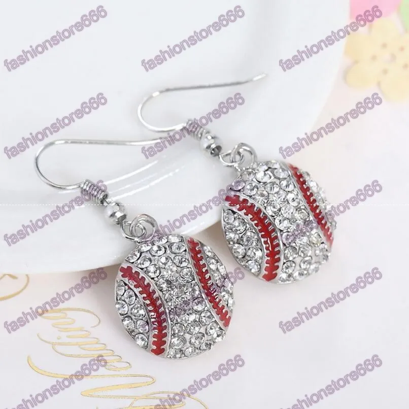 Pendientes colgantes de béisbol de cristal, joyería deportiva de moda, el mejor regalo para Amiga para los amantes de la pelota Base del Club del equipo