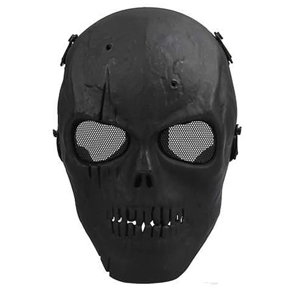 Army Mesh Full Face Mask Skull Skeleton Airsoft Paintball BB Gun Game Protect Safety Mask2398