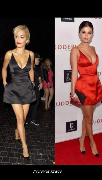 Sexy Selena Gomez Rouge Col En V Profond Robe De Soirée Courte Formelle Célébrité Occasion Spéciale Robe Robe De Soirée Sur Mesure Grande Taille