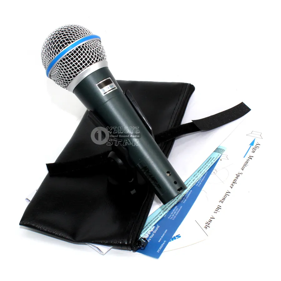 Microfone super cardióide dinâmico vocal com fio profissional microfone para beta58a cantando karaokê mixer gravação de vídeo pc microfone2185690