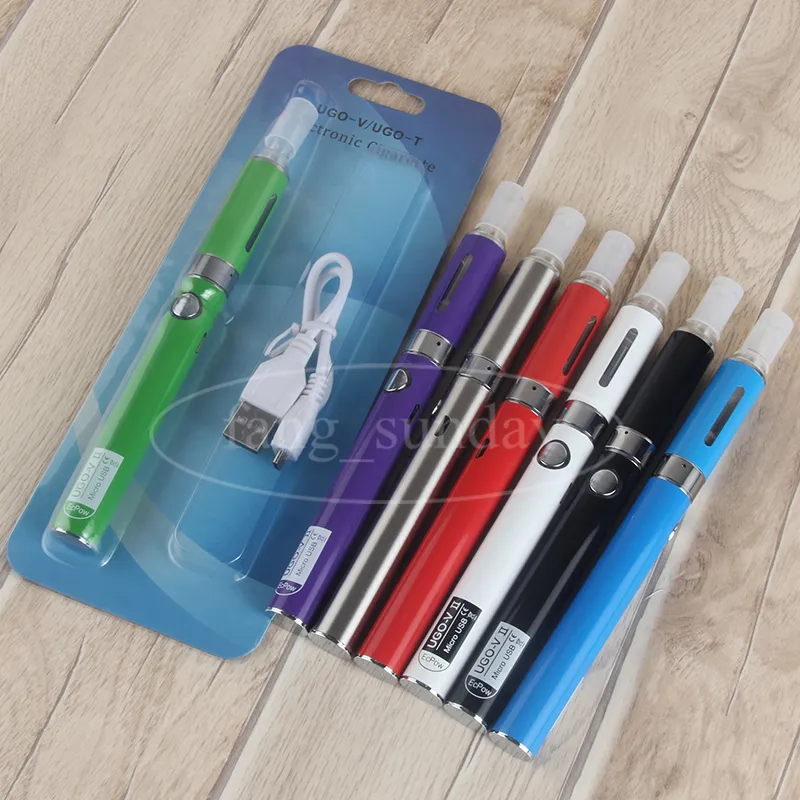 Evod MT3 Blister Package Kits eCigarette UGO V II Micro USB Batteries MT3 Réservoir 2.4ml EGO Vaporizer Pen Starter Kit Vente en gros