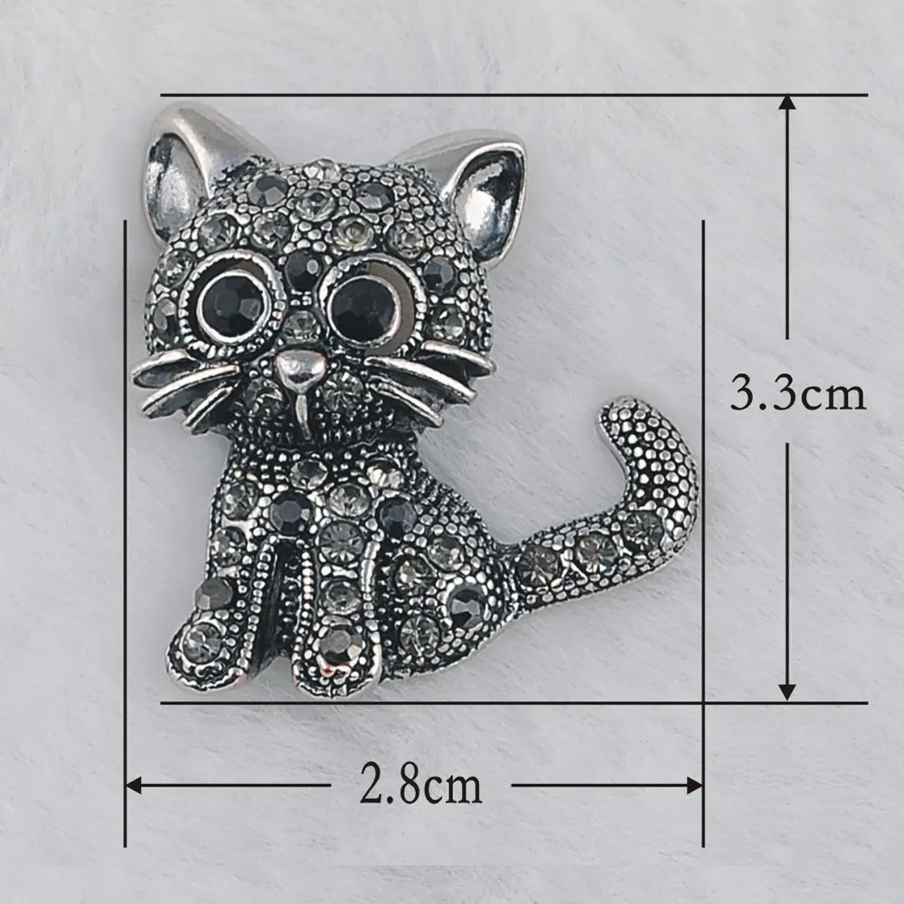 Broches modernes mignon petit chat broches Pin Up bijoux pour femmes costume chapeaux Clips Antique argent Corsages