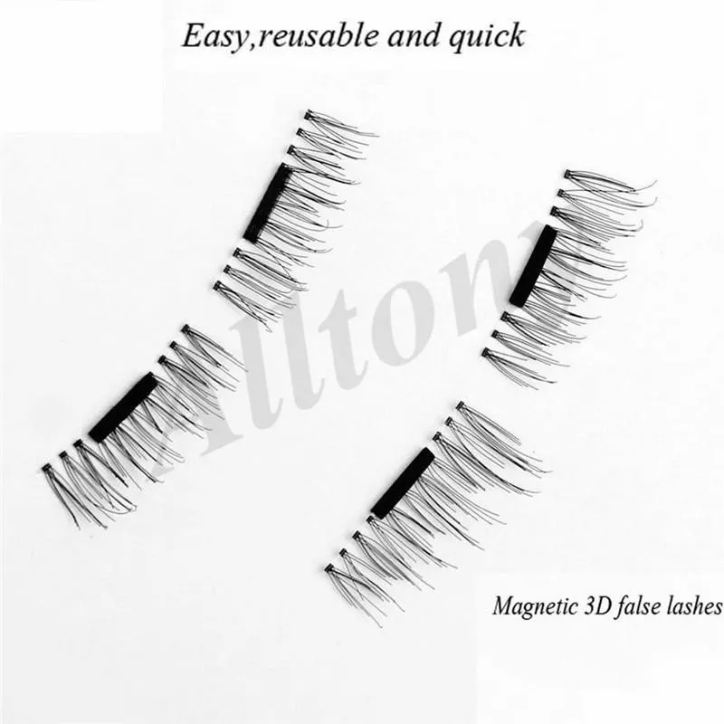 Wholesale-Magnetic False Eyelashes Extension 0.2mm 3D Magnetic Eyelashes Makeup Soft Hair Magnetic Fake Eyelashes with retail 