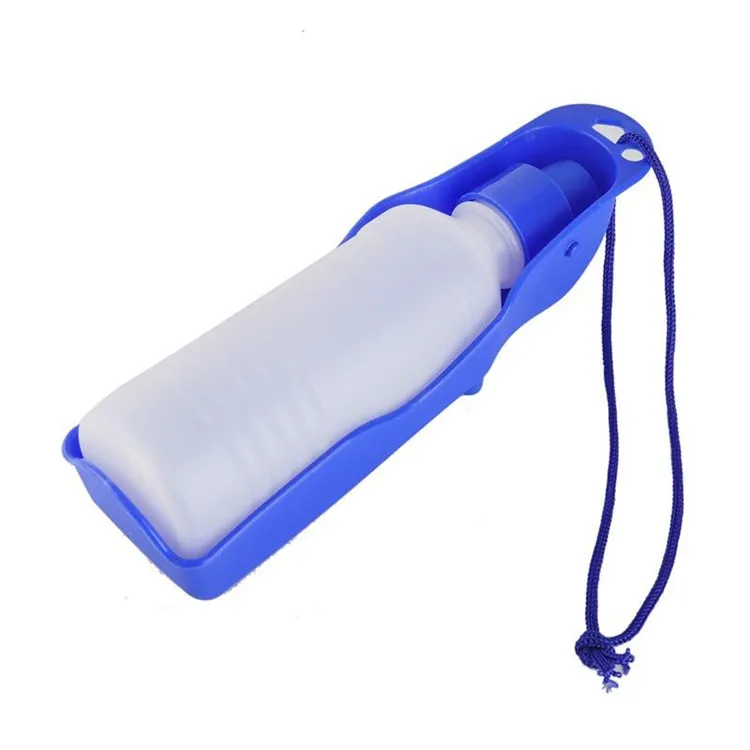 Novo 3 cores 250ml Pet Dog Cat Water Feeding Drink Bottle Dispenser Travel Portable Dobrável Plastic Feeding Bowl Travel Pet Water Bottle