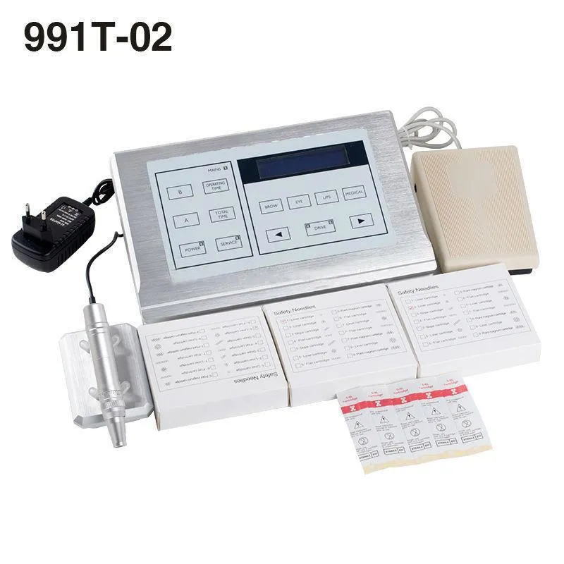 Digital NEW 991T-02 Многофункциональный комплект Professional Tattoo Permage Makeup Rotary Machine Kit Fast Доставка