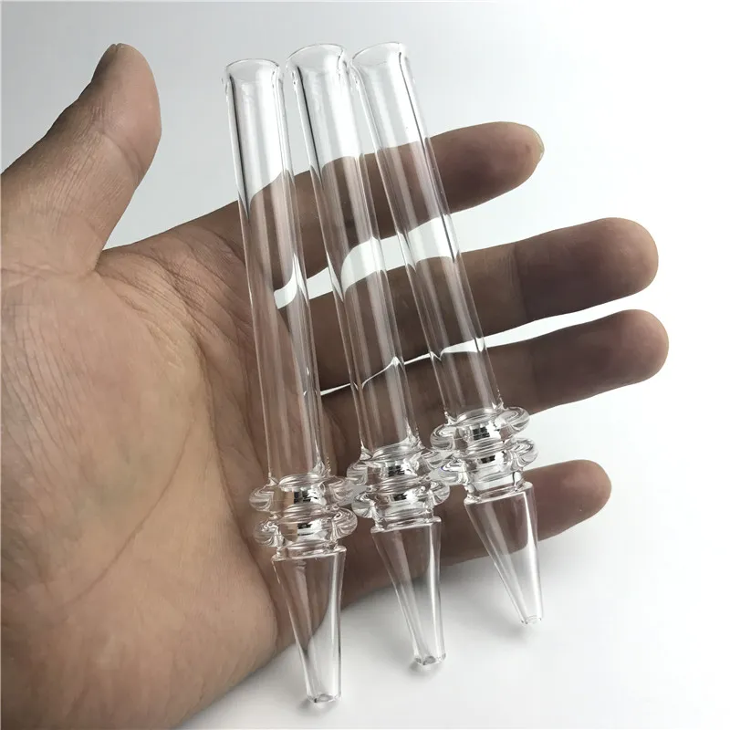 Quartz Rig Stick Nail Mini collecteurs de nectar avec narguilés 5 pouces conseils de filtre transparents testeur tube de paille de quartz tuyaux d'eau en verre accessoires pour fumer
