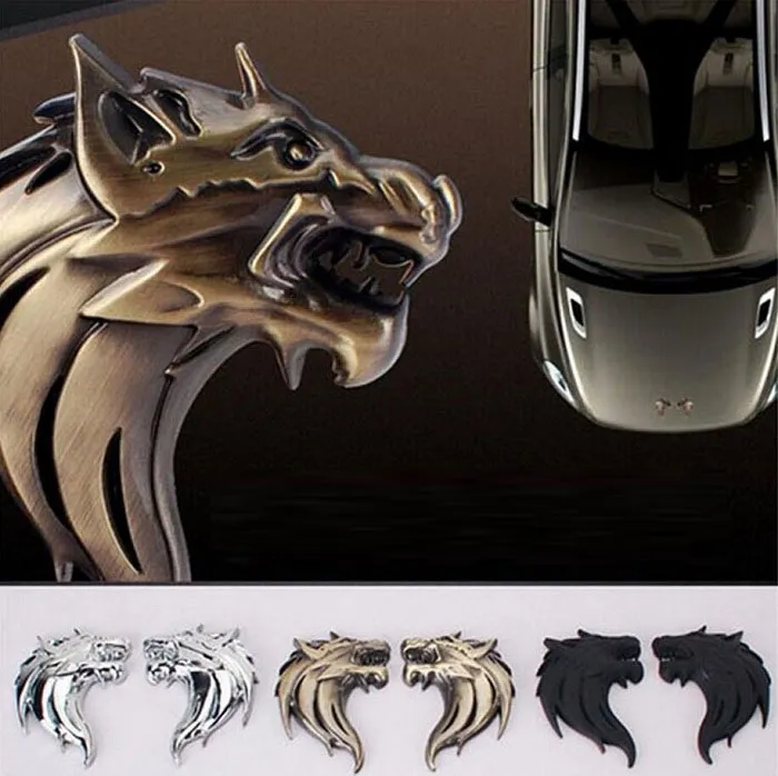 Auto Stickers Metalen Wolf Cover / Anti Kras UV Water voor Body Light Brow Door Bumper Achteruitkijkspiegel venster enz