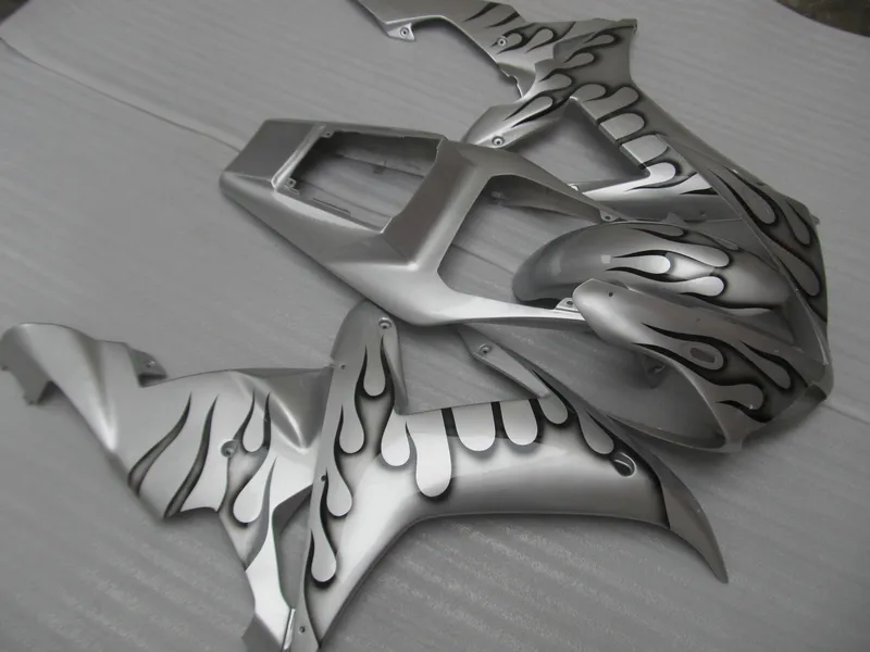 7GIFTS FAIRING KIT FÖR YAMAHA YZF R1 2002 2003 Silver Black Flames Fairings Set YZF R1 02 03 BV34