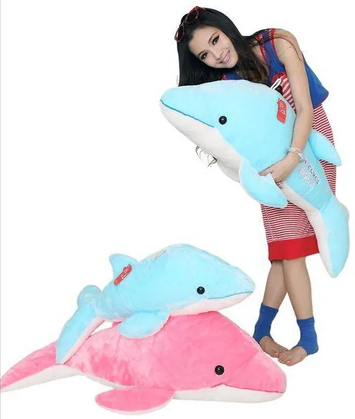 28/35/47" pink/blue Dolphin Stuffed Animal Plush Soft Toy Doll Pillow Cushion