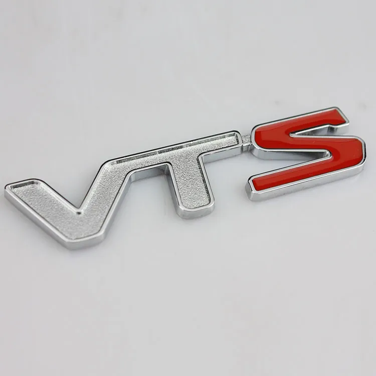 Vts bil badge emblem 3d logo klistermärke för citroen c2 c3 c4 quatre saxo xsara elysee quatre triomphine jimny 1.6 16v vtr röd silver färg